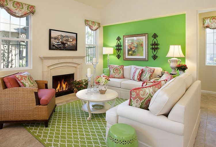 20 Green Accent Wall Living Room Design Ideas 20 Green Accent Wall Living Room Design Ideas