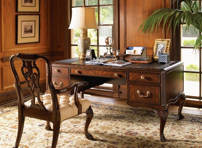 Carved Wood Desk Chair