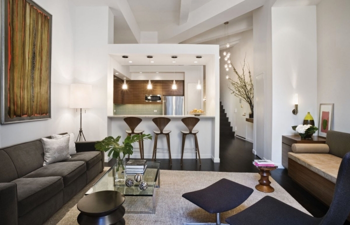 Corner Mini Bar Design in Living Room