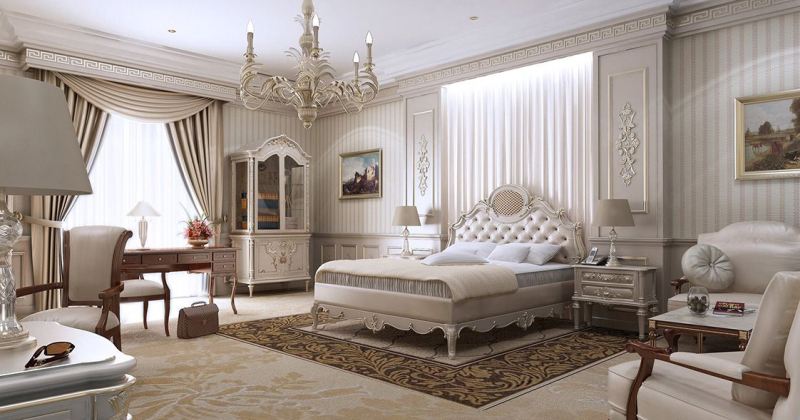 Classic bedroom design white