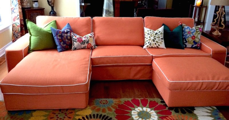 Orange sofa cover