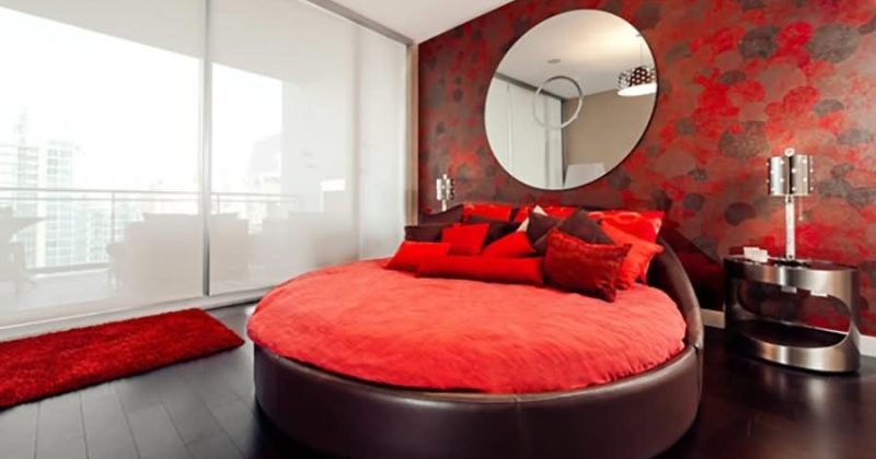 Round beds red design
