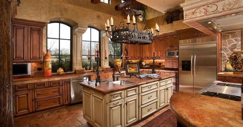Tuscan style kitchen cabinets