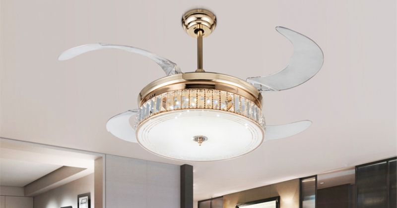 Modern ceiling fan with light and remote