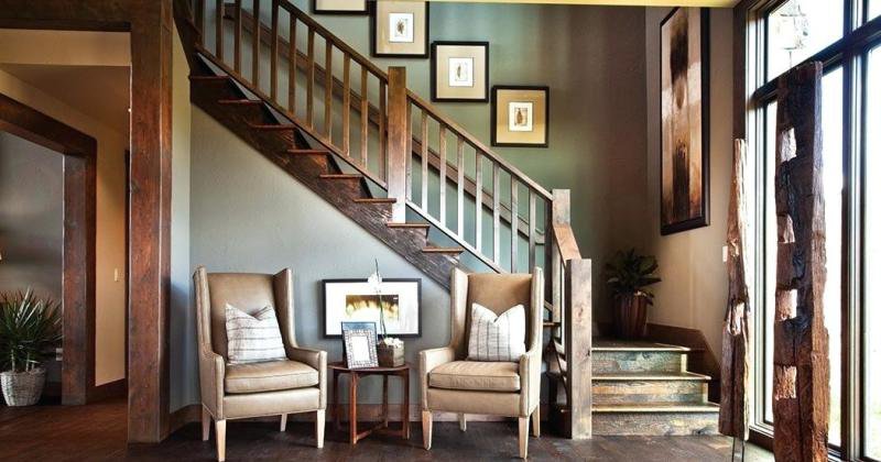 Rustic wood staircase ideas